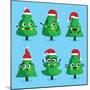 Funny Christmas Tree and Vector Christmas Tree on White Background. Cartoon Christmas Tree Icon And-studioworkstock-Mounted Art Print