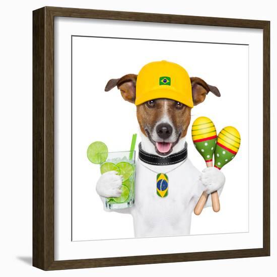 Funny Dog Brazil-Javier Brosch-Framed Photographic Print