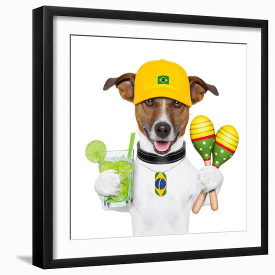 Funny Dog Brazil-Javier Brosch-Framed Photographic Print