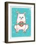 Funny Dog with Stick-ZOO BY-Framed Art Print