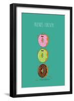 Funny Donuts. Vector Illustration. Friends Forever.-Serbinka-Framed Art Print