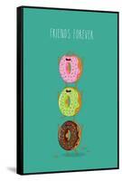 Funny Donuts. Vector Illustration. Friends Forever.-Serbinka-Framed Stretched Canvas