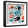 Funny Doodles-aggressor-Framed Art Print