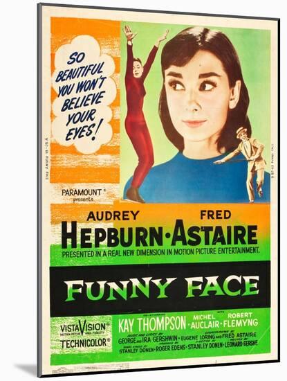 Funny Face, Audrey Hepburn, Fred Astaire, 1957-null-Mounted Art Print