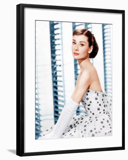 Funny Face, Audrey Hepburn, (in a Givenchy evening gown), 1957-null-Framed Photo