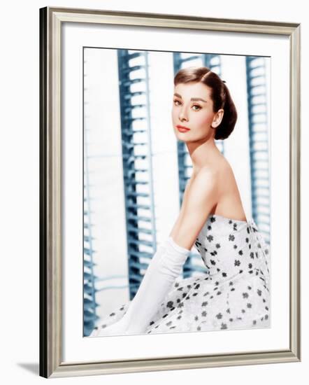 Funny Face, Audrey Hepburn, (in a Givenchy evening gown), 1957-null-Framed Photo