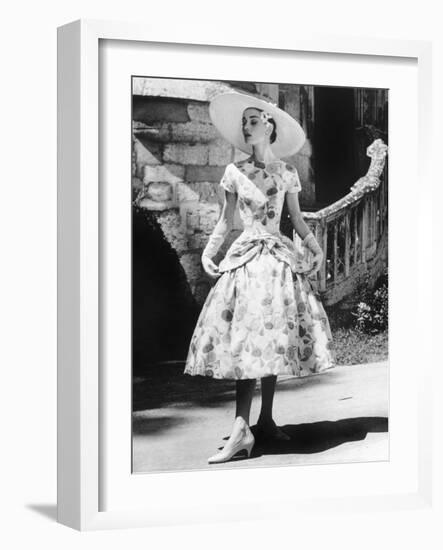 Funny Face, Audrey Hepburn (Wearing a Dress by Givenchy), 1957-null-Framed Photo