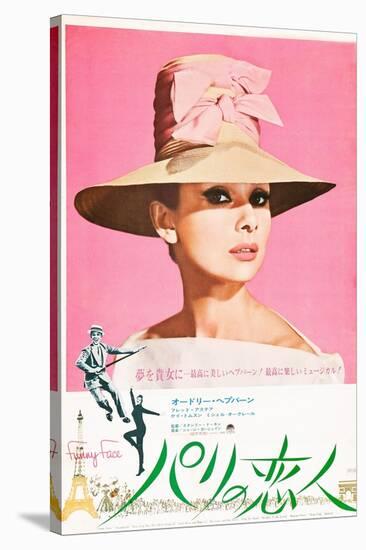 Funny Face, Japanese Poster Art, Audrey Hepburn, Fred Astaire, Audrey Hepburn, 1957-null-Stretched Canvas