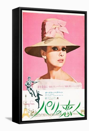 Funny Face, Japanese Poster Art, Audrey Hepburn, Fred Astaire, Audrey Hepburn, 1957-null-Framed Stretched Canvas