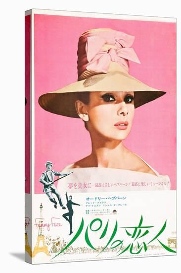 Funny Face, Japanese Poster Art, Audrey Hepburn, Fred Astaire, Audrey Hepburn, 1957-null-Stretched Canvas