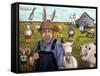 Funny Farm 1-Leah Saulnier-Framed Stretched Canvas