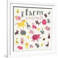 Funny Farm Animals-smilewithjul-Framed Art Print