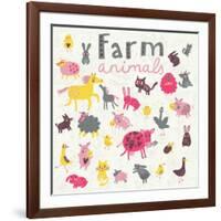 Funny Farm Animals-smilewithjul-Framed Art Print