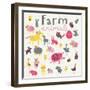 Funny Farm Animals-smilewithjul-Framed Art Print