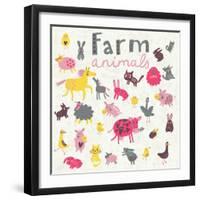 Funny Farm Animals-smilewithjul-Framed Art Print