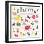 Funny Farm Animals-smilewithjul-Framed Art Print