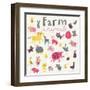 Funny Farm Animals-smilewithjul-Framed Art Print