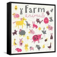 Funny Farm Animals-smilewithjul-Framed Stretched Canvas