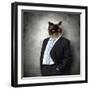 Funny Fluffy Cat In A Business Suit Businessman. Collage-Sergey Nivens-Framed Photographic Print