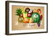 Funny Fruits for Vegan Diet-sognolucido-Framed Art Print