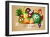 Funny Fruits for Vegan Diet-sognolucido-Framed Art Print