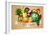 Funny Fruits for Vegan Diet-sognolucido-Framed Art Print