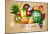 Funny Fruits for Vegan Diet-sognolucido-Mounted Art Print