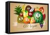 Funny Fruits for Vegan Diet-sognolucido-Framed Stretched Canvas