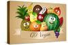 Funny Fruits for Vegan Diet-sognolucido-Stretched Canvas