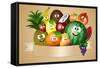 Funny Fruits for Vegan Diet-sognolucido-Framed Stretched Canvas