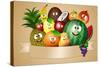 Funny Fruits for Vegan Diet-sognolucido-Stretched Canvas