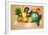 Funny Fruits for Vegan Diet-sognolucido-Framed Art Print