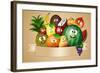 Funny Fruits for Vegan Diet-sognolucido-Framed Art Print