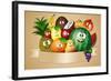 Funny Fruits for Vegan Diet-sognolucido-Framed Art Print