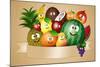 Funny Fruits for Vegan Diet-sognolucido-Mounted Art Print