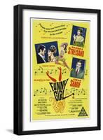 Funny Girl, Australian poster, Barbra Streisand, Omar Sharif, 1968-null-Framed Art Print