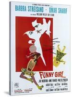 Funny Girl, Italian poster, Barbra Streisand, Omar Sharif, 1968-null-Stretched Canvas