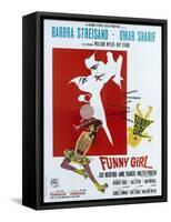 Funny Girl, Italian poster, Barbra Streisand, Omar Sharif, 1968-null-Framed Stretched Canvas