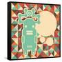 Funny Monster With Space For Text-panova-Framed Stretched Canvas