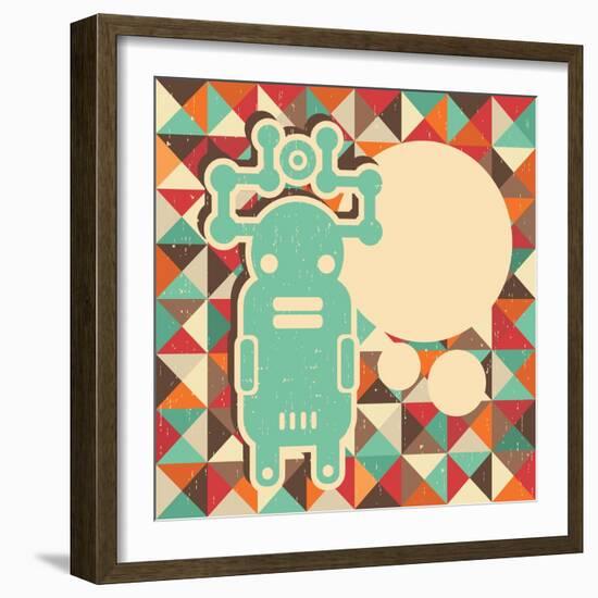 Funny Monster With Space For Text-panova-Framed Art Print