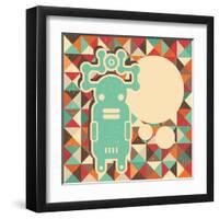 Funny Monster With Space For Text-panova-Framed Art Print