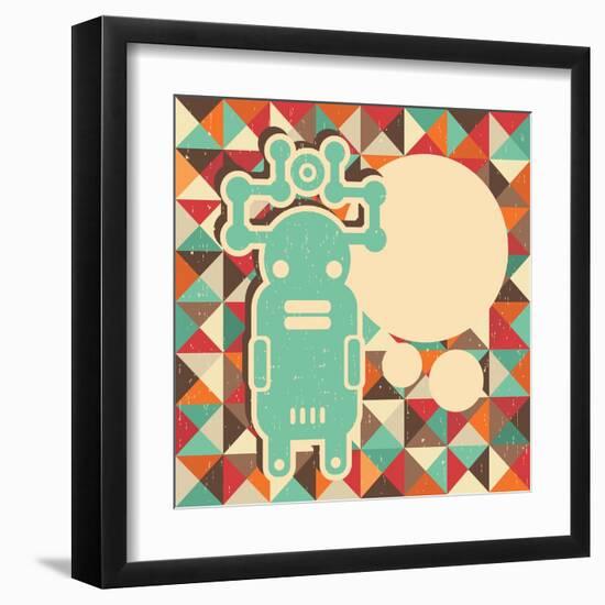 Funny Monster With Space For Text-panova-Framed Art Print