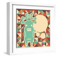 Funny Monster With Space For Text-panova-Framed Art Print