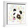 Funny Panda Bear Watercolor Illustration-Fayankova Alena-Framed Art Print