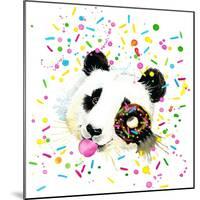 Funny Panda Bear Watercolor Illustration-Fayankova Alena-Mounted Art Print