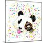 Funny Panda Bear Watercolor Illustration-Fayankova Alena-Mounted Art Print