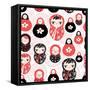 Funny Pattern with Dolls-Tatiana Korchemkina-Framed Stretched Canvas