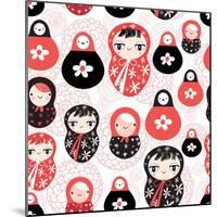 Funny Pattern with Dolls-Tatiana Korchemkina-Mounted Art Print