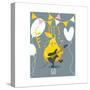 Funny Pear Holding Playing Electric Guitar-sabelskaya-Stretched Canvas