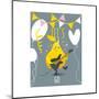 Funny Pear Holding Playing Electric Guitar-sabelskaya-Mounted Art Print